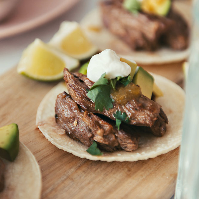 Jalapeno and Lime Marinated Skirt Steak Tacos