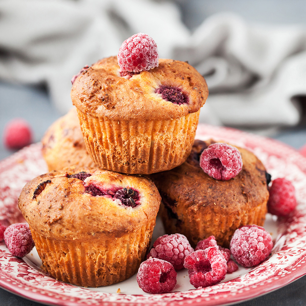 Simple Raspberry Muffins