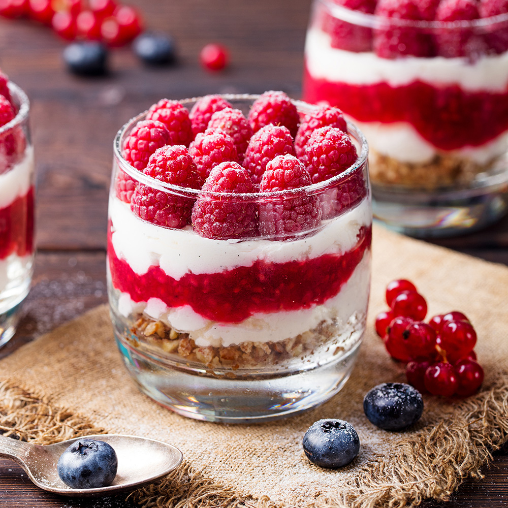 Mini Raspberry Cheesecake Trifles