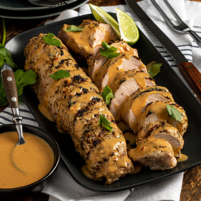 Asian Pork Tenderloin with Peanut Sauce