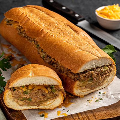 Cheesy Beef Stuffed French Bread