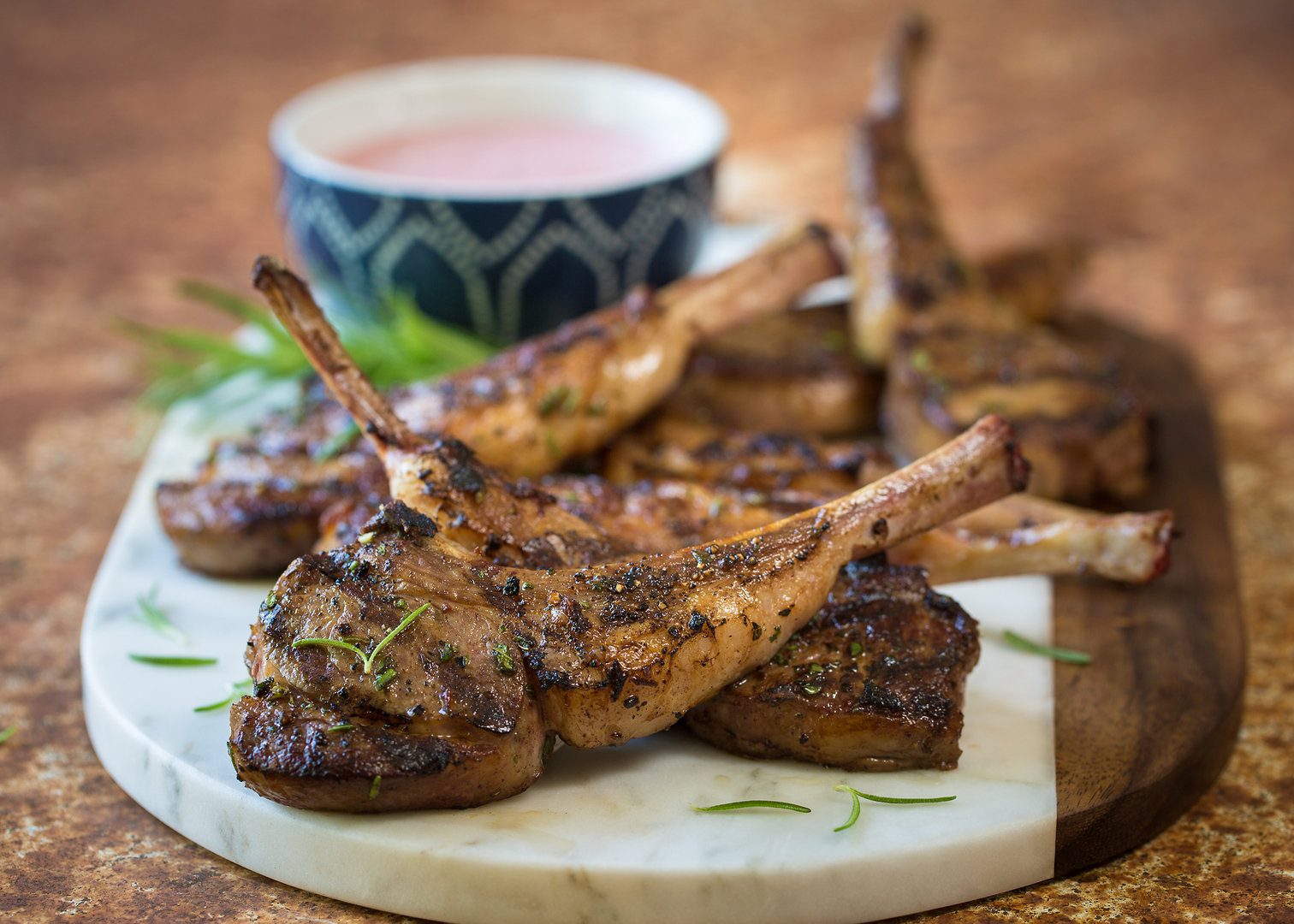 Lamb Chops with Raspberry Chipotle Yogurt Sauce Recipe United